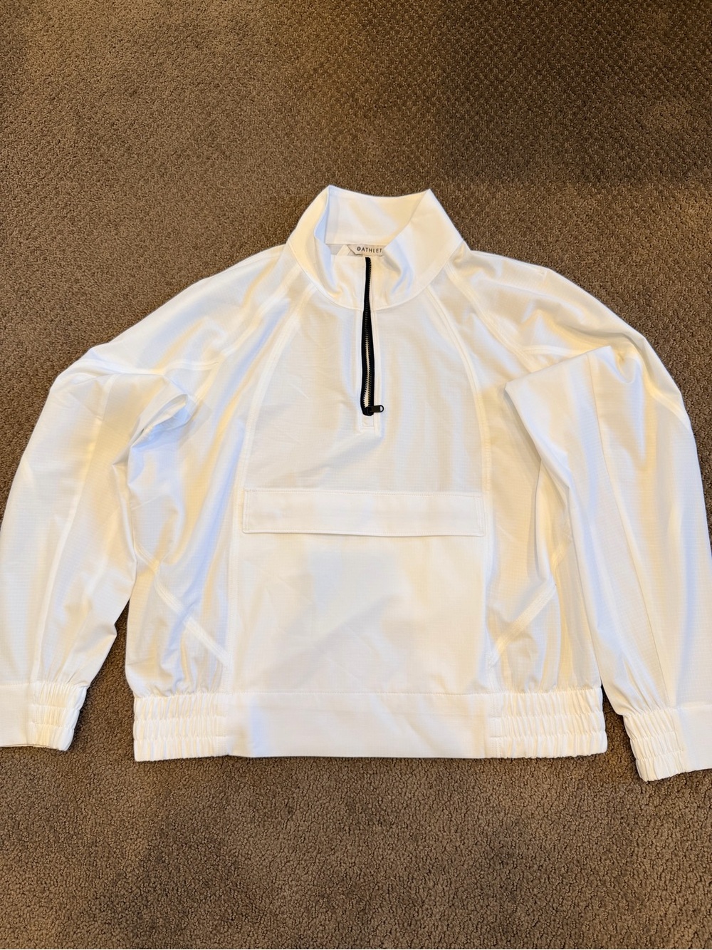 White Kids Half-Zip Pullover  - Lightweight Active Shirt